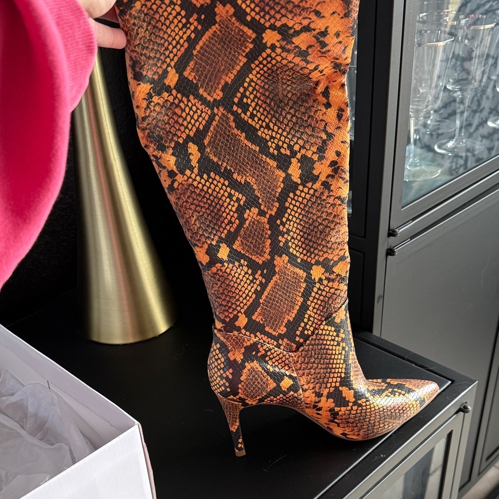 Steve Madden Snakeskin Patterned Knee-High Boots